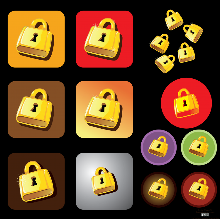 free vector Golden Lock Vector